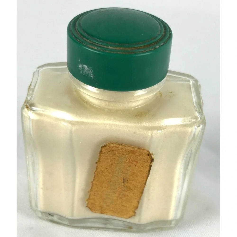 Vintage Emeraude De Coty Sachet Talc 1.75 Oz Full Bottle New York Art Deco